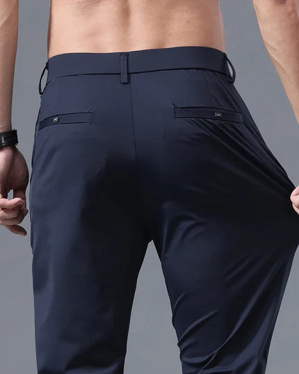Men’s Slim-Fit Stretch Pants with a Lightweight Elastic Waist