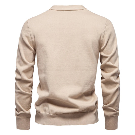 Men's Cotton V-Neck Button-Up Casual Knit Cardigan Sweater