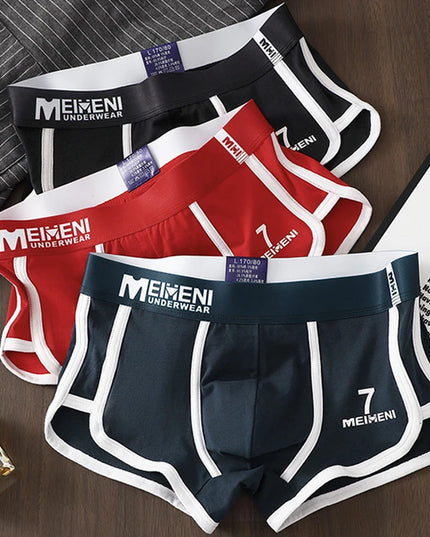 Classic 3-Piece Cotton Boxer Briefs Set for Men - Soft, Breathable, and Absorbent Underwear