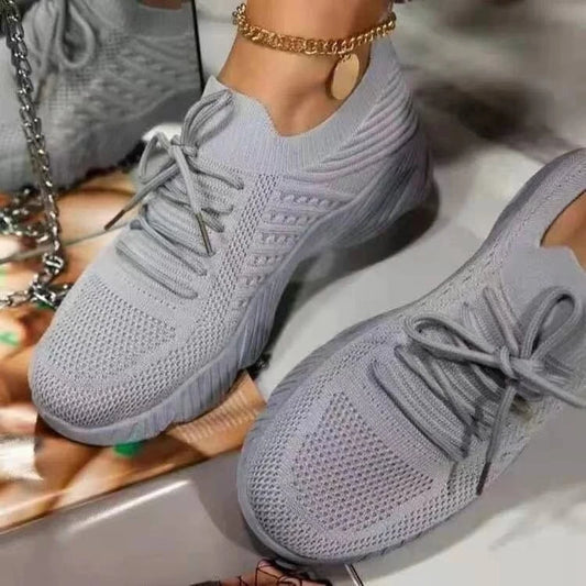 Breathable Casual Women's Sneakers with Lace-Up Design - Various Colors