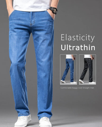 Men's Slim Fit Straight Leg Jeans - Classic Casual Denim Pants for Men