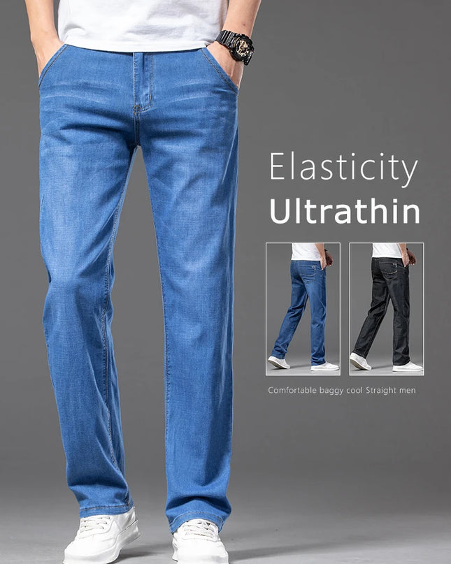 Men's Slim Fit Straight Leg Jeans - Classic Casual Denim Pants for Men