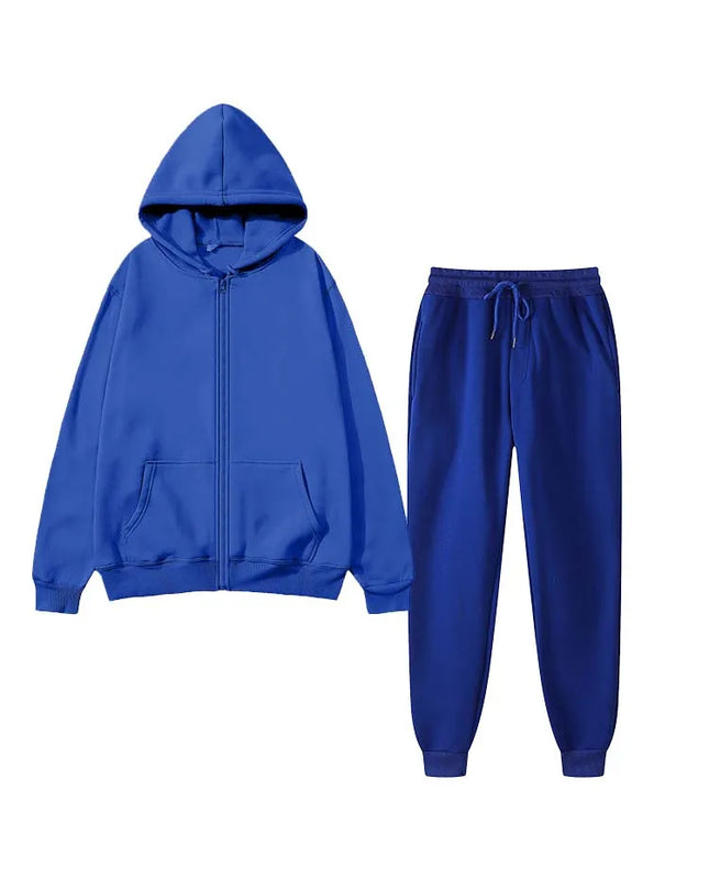 Unisex Two-Piece Hooded Sweater and Sweatpants Set - Casual Lounge Wear, Athletic Activewear, Comfortable Fit