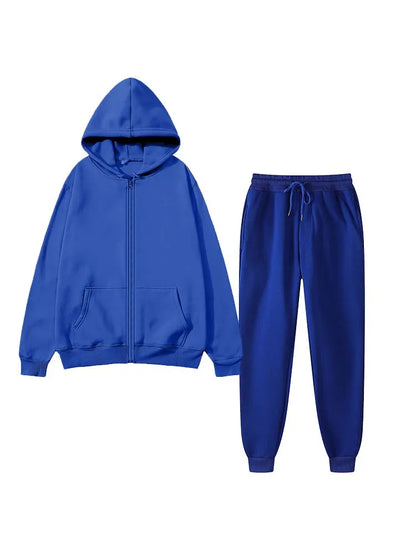 Unisex Two-Piece Hooded Sweater and Sweatpants Set - Casual Lounge Wear, Athletic Activewear, Comfortable Fit