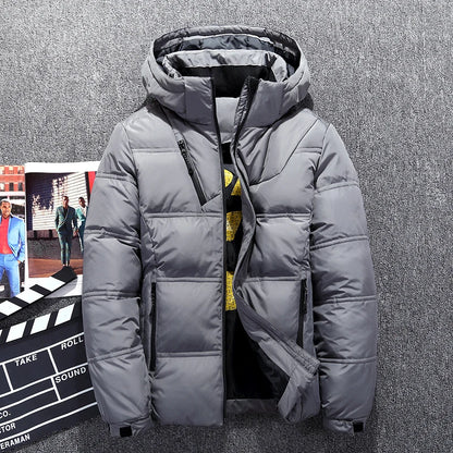 Men's Hooded Down Jacket - Thick Warm Padded Parka for Ultimate Comfort