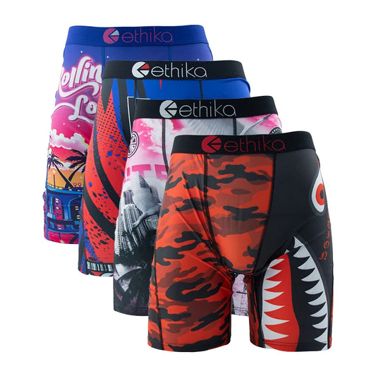 ETHIKA 4-Pack Men's Breathable Boxer Briefs