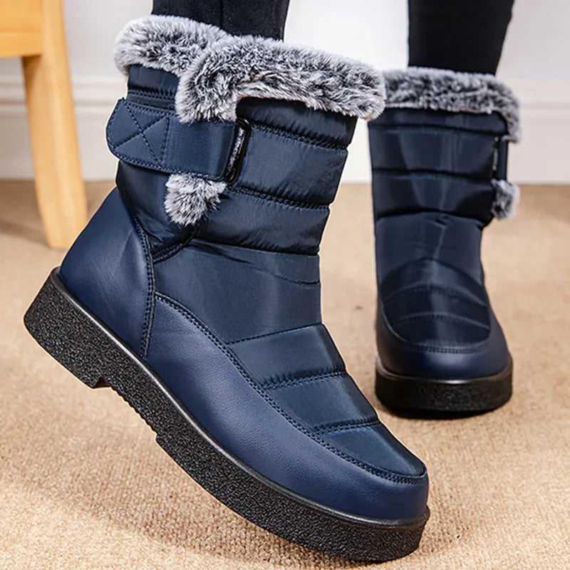 Women's Waterproof Snow Boots with Faux Fur Lining