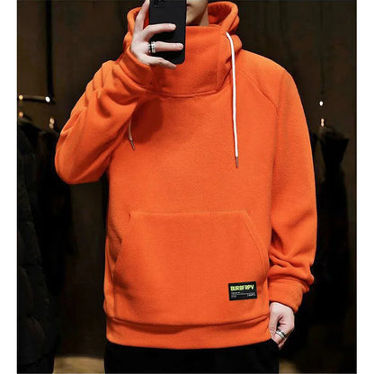 Men's Turtleneck Hoodie - Thick Fleece, Loose Fit Sweater