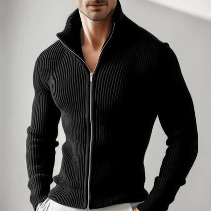 Men's Slim Fit Zipper Stand Collar Jacket