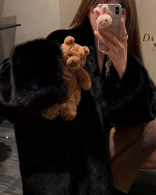 Faux Mink Fur Coat for Women - Loose, Fluffy, and Luxurious