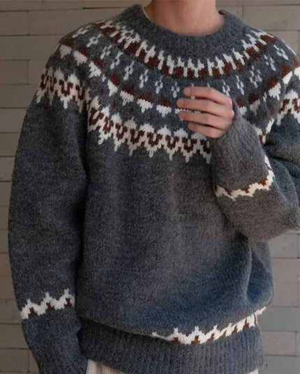 Unisex Loose Fit Stylish Knit Sweater - Casual Warm Knitwear for Men