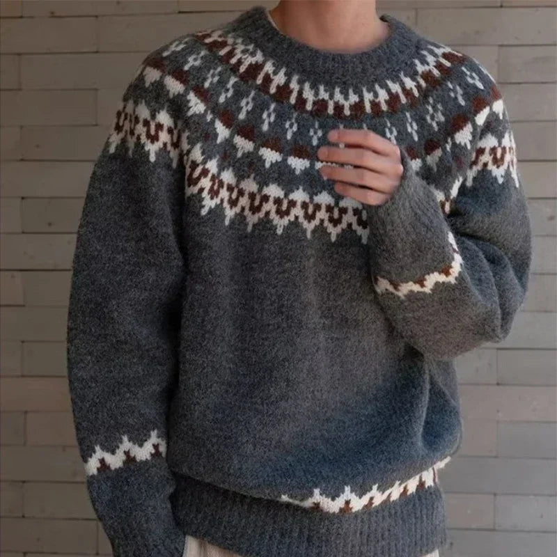 Unisex Loose Fit Stylish Knit Sweater - Casual Warm Knitwear for Men