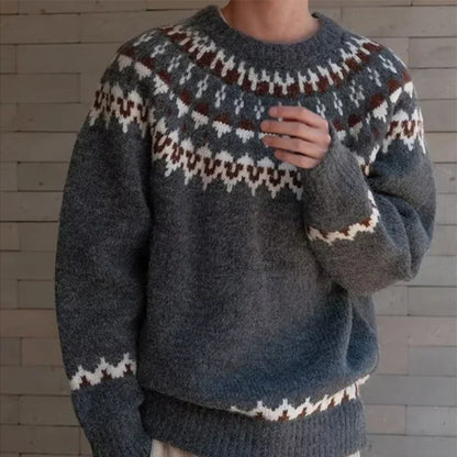 Unisex Loose Fit Stylish Knit Sweater - Casual Warm Knitwear for Men