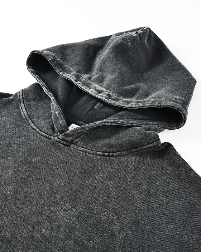 Men's Vintage Washed Printed Hoodie