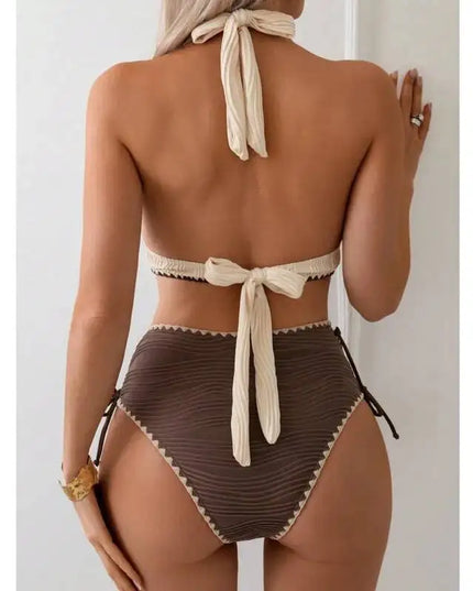 High-Waist Women's Bikini Swimsuit Set