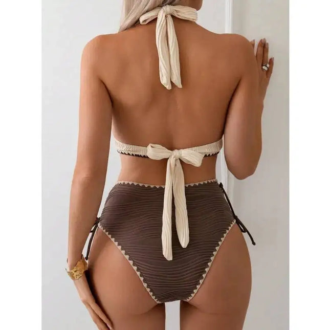 High-Waist Women's Bikini Swimsuit Set