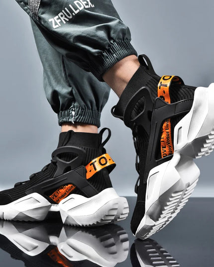 Premium High-Top Men’s Sneakers with Thick Soles