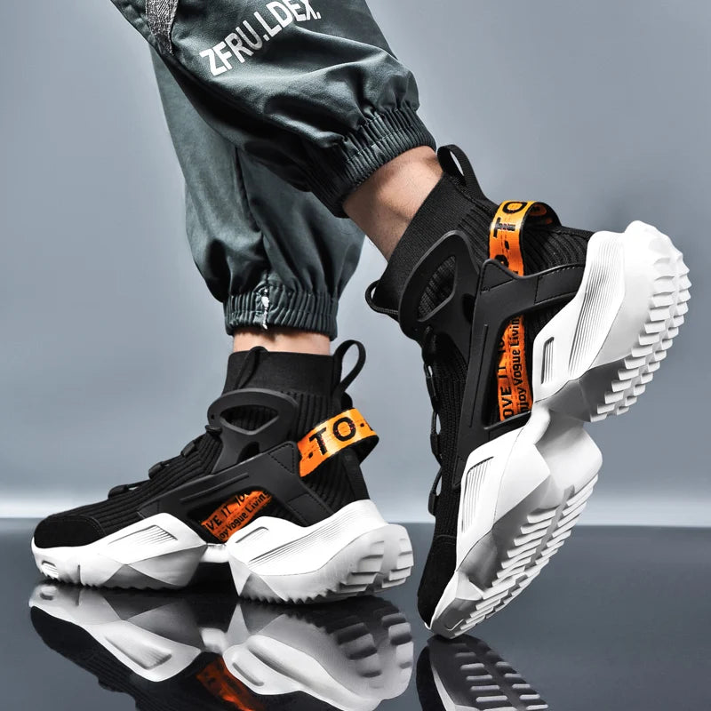 Premium High-Top Men’s Sneakers with Thick Soles
