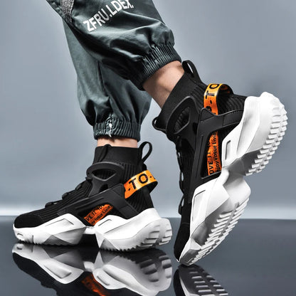 Premium High-Top Men’s Sneakers with Thick Soles