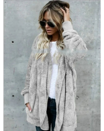 Women's Oversized Hooded Fleece Cardigan