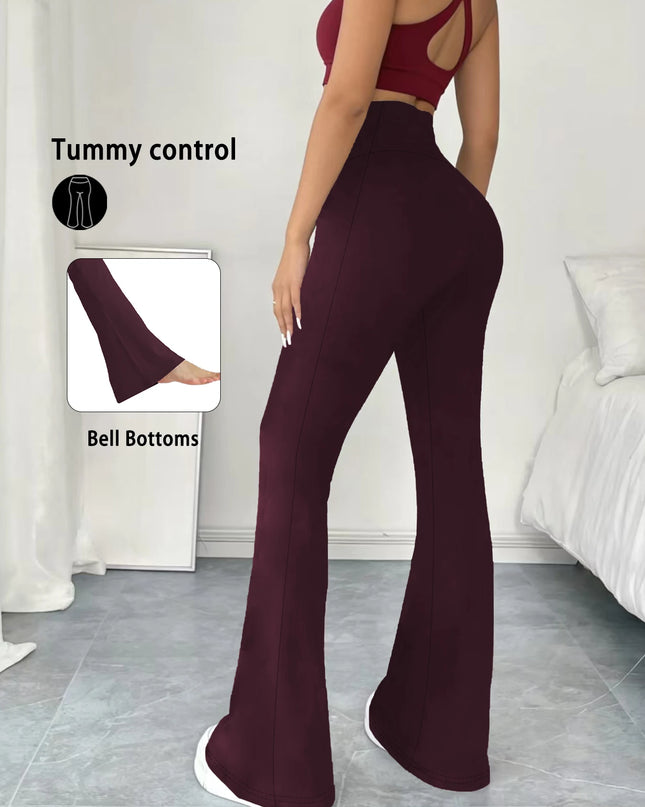 Women's High-Waisted Flare Pants with Tummy Control
