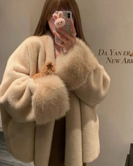 Women's Faux Mink Fur Coat – Thick, Loose Fit, Warm & Stylish Outerwear