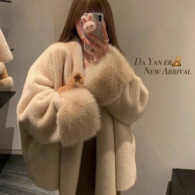 Women's Faux Mink Fur Coat – Thick, Loose Fit, Warm & Stylish Outerwear