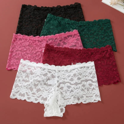Lace Non-Wire Bra and Ultra-Thin Low Rise Briefs Set for Women - Transparent Comfort Underwear
