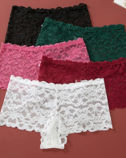 Lace Non-Wire Bra and Ultra-Thin Low Rise Briefs Set for Women - Transparent Comfort Underwear
