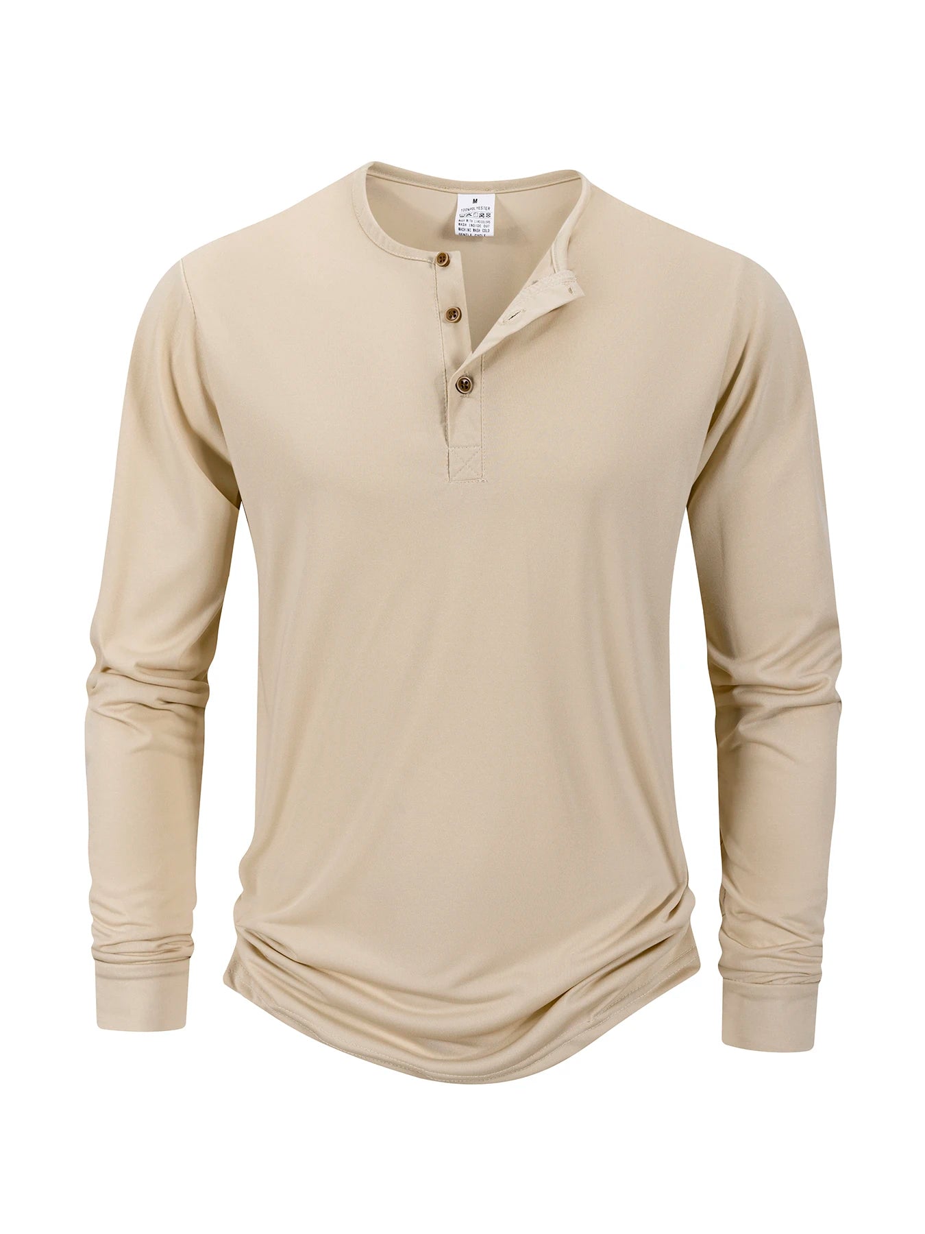 Men's Breathable Long Sleeve Button Henley Sweater