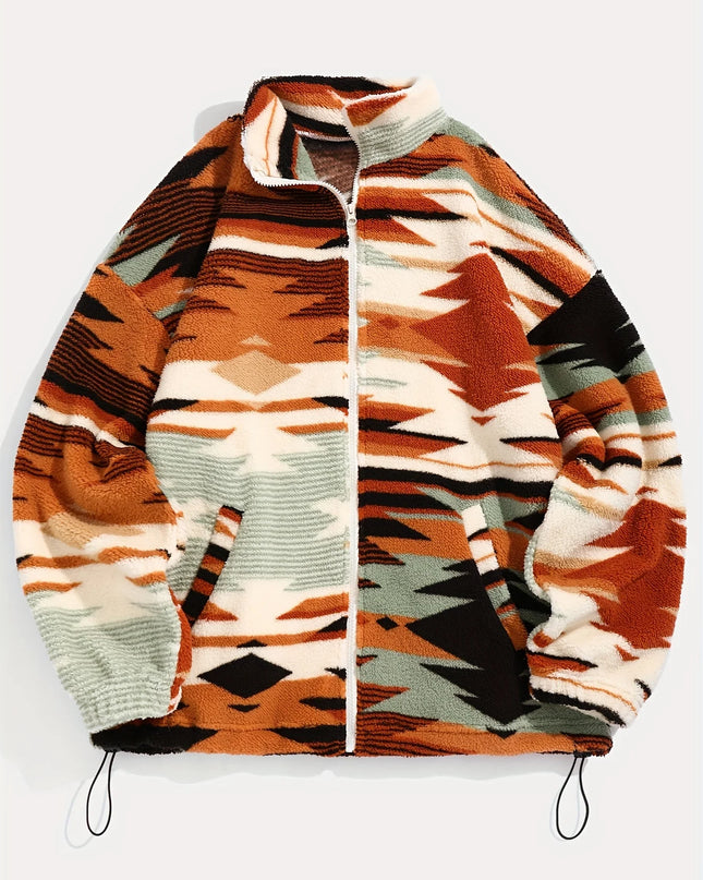 Women's Aztec Print Zipper Jacket