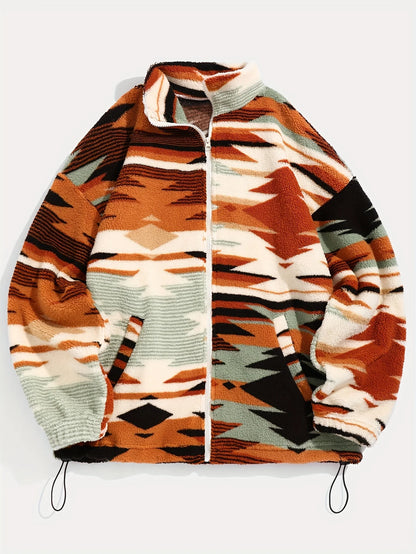 Women's Aztec Print Zipper Jacket