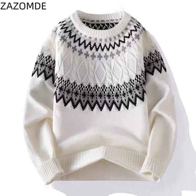 ZAZOMDE Striped Knit Pullover Sweater for Women and Men