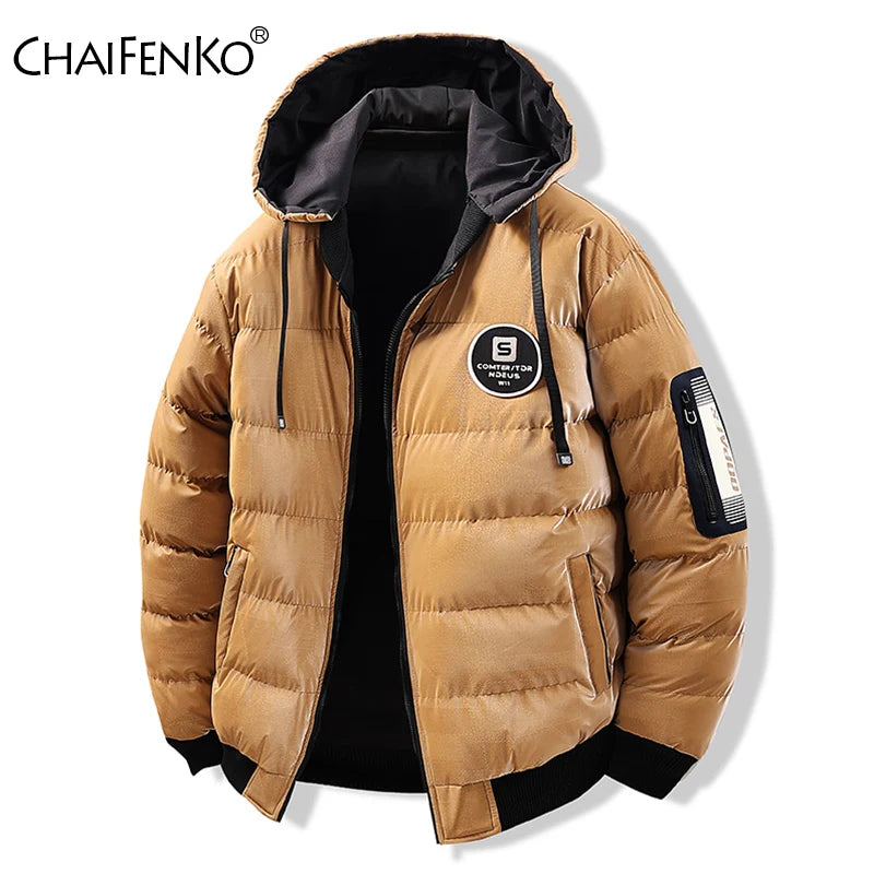 Men's Double-Sided Wear Jacket with Removable Hood