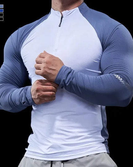 Men's Half-Zip Long-Sleeve Stretch Sweater