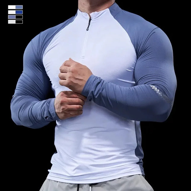 Men's Half-Zip Long-Sleeve Stretch Sweater