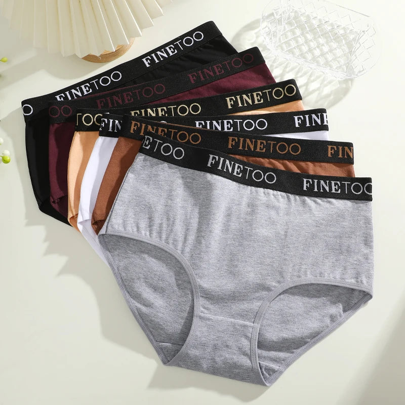 Women's 4-Piece Cotton High-Waist Seamless Breathable Elastic Underwear