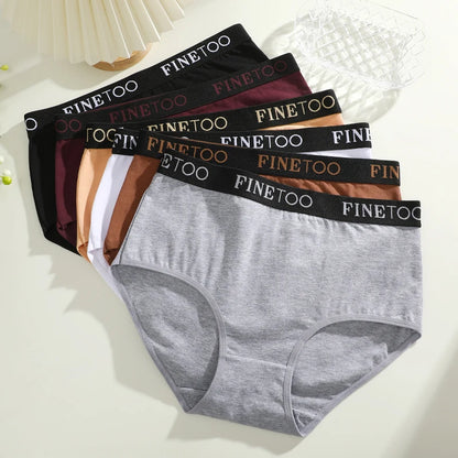 Women's 4-Piece Cotton High-Waist Seamless Breathable Elastic Underwear