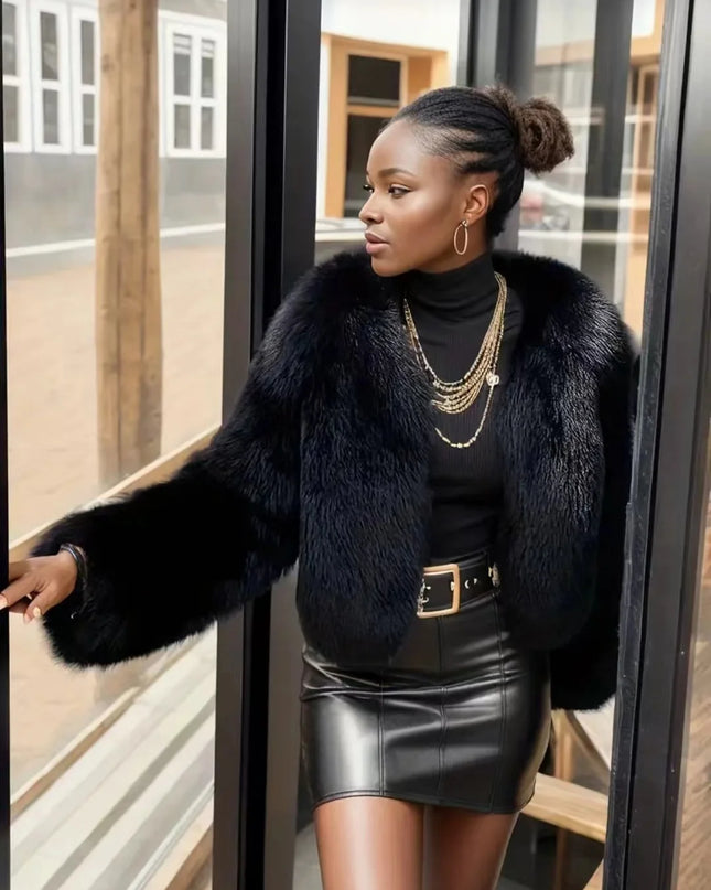 Elegant Women's Classic Faux Fur Jacket
