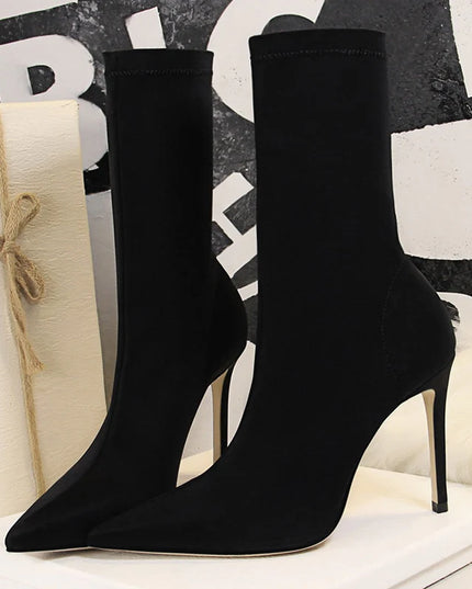 Knitted Stretch High Heel Boots for Women