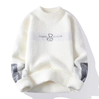 Men's O-Neck Knitted Sweater - Classic Men's Pullover for Casual & Formal Wear