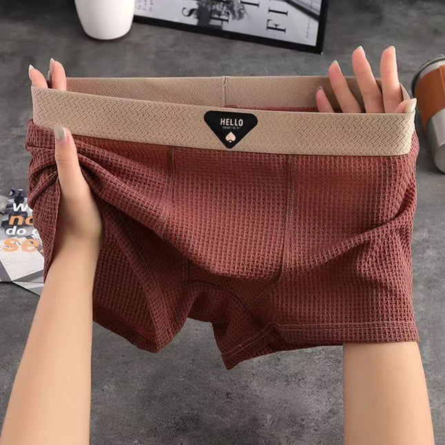 4 Pack Men's Ice Silk Boxer Shorts - Breathable, Cool, Thin Underwear for Men