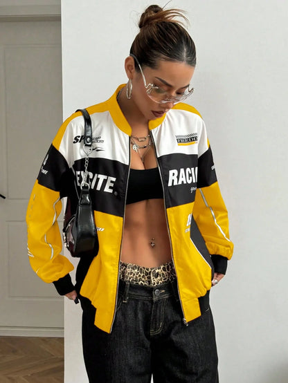 Women's Racer Jacket - Stylish & Lightweight Women's Bomber Jacket