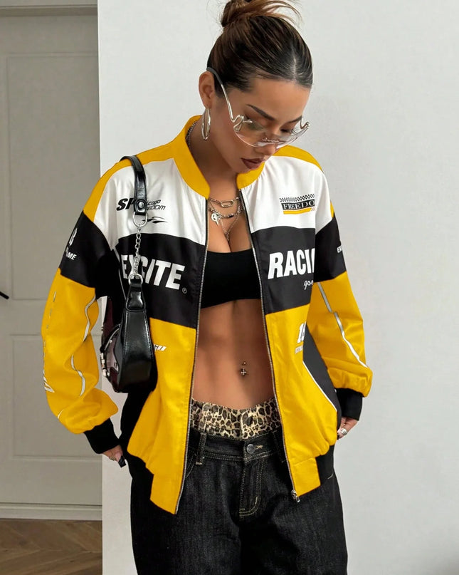 Women's Racer Jacket - Stylish & Lightweight Women's Bomber Jacket