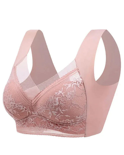 Women's Wireless Lace Push-Up Bralette in Ice Silk Seamless Design
