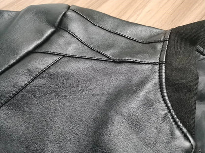 Men's Leather PU Jacket - Casual Vintage Zipper Coat for Men