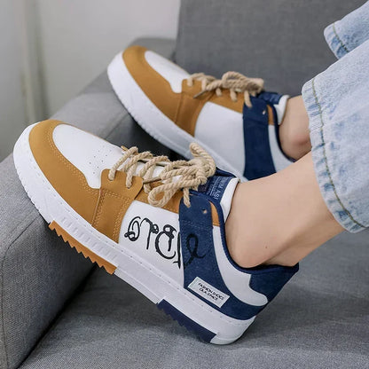 Men's Multicolour Graffiti Print Lace-Up Sneakers