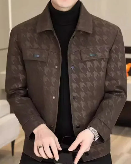 Men's Casual Square Collar Plaid Jacket - Stylish and Comfortable Outerwear