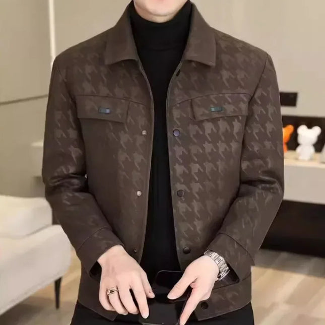 Men's Casual Square Collar Plaid Jacket - Stylish and Comfortable Outerwear