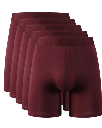 Men's Long Leg Boxer Briefs Multipack - 95% Bamboo Fiber & 5% Spandex